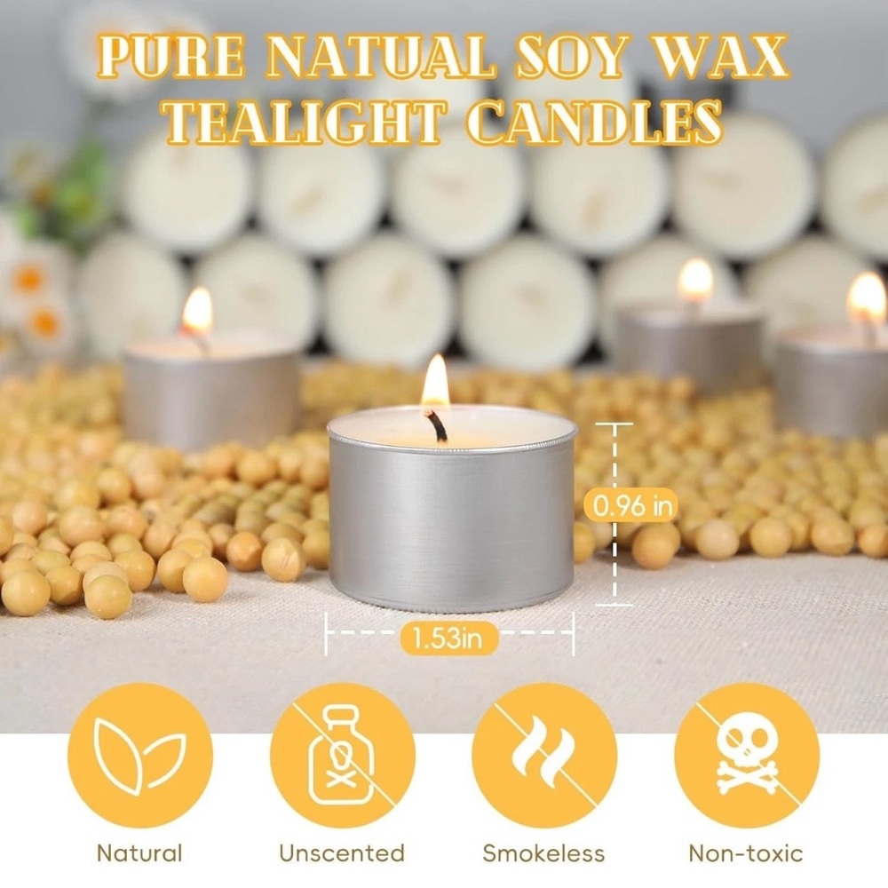 Pure Soy Wax Tea Candles - Natural Brown